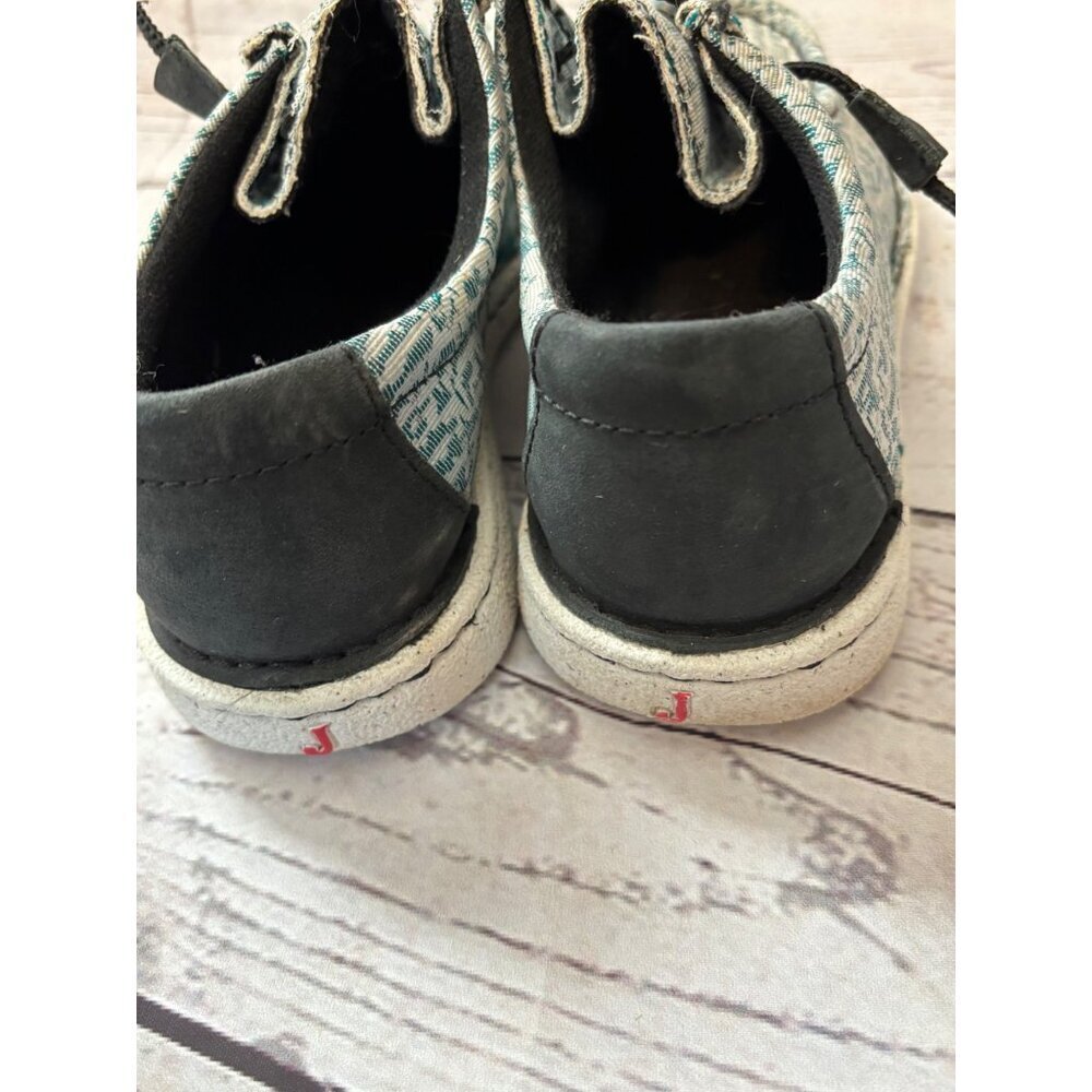 Justin Womens Size 7.5M Casual Slip-On Shoes Style 3345 Leather & Fabric Upper - Picture 4 of 9